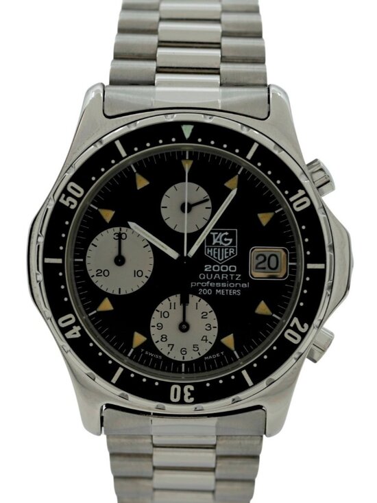 Tag Heuer 37mm Men\'s 2000 Series Chronograph Black Dial Watch! Ref: 273.206! main image 7